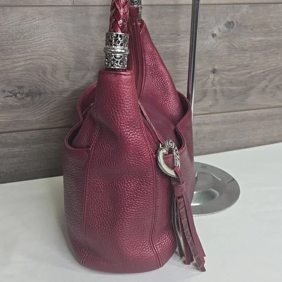 Brighton Metallic Dark Red Shoulder Bag - Picture 5 of 10